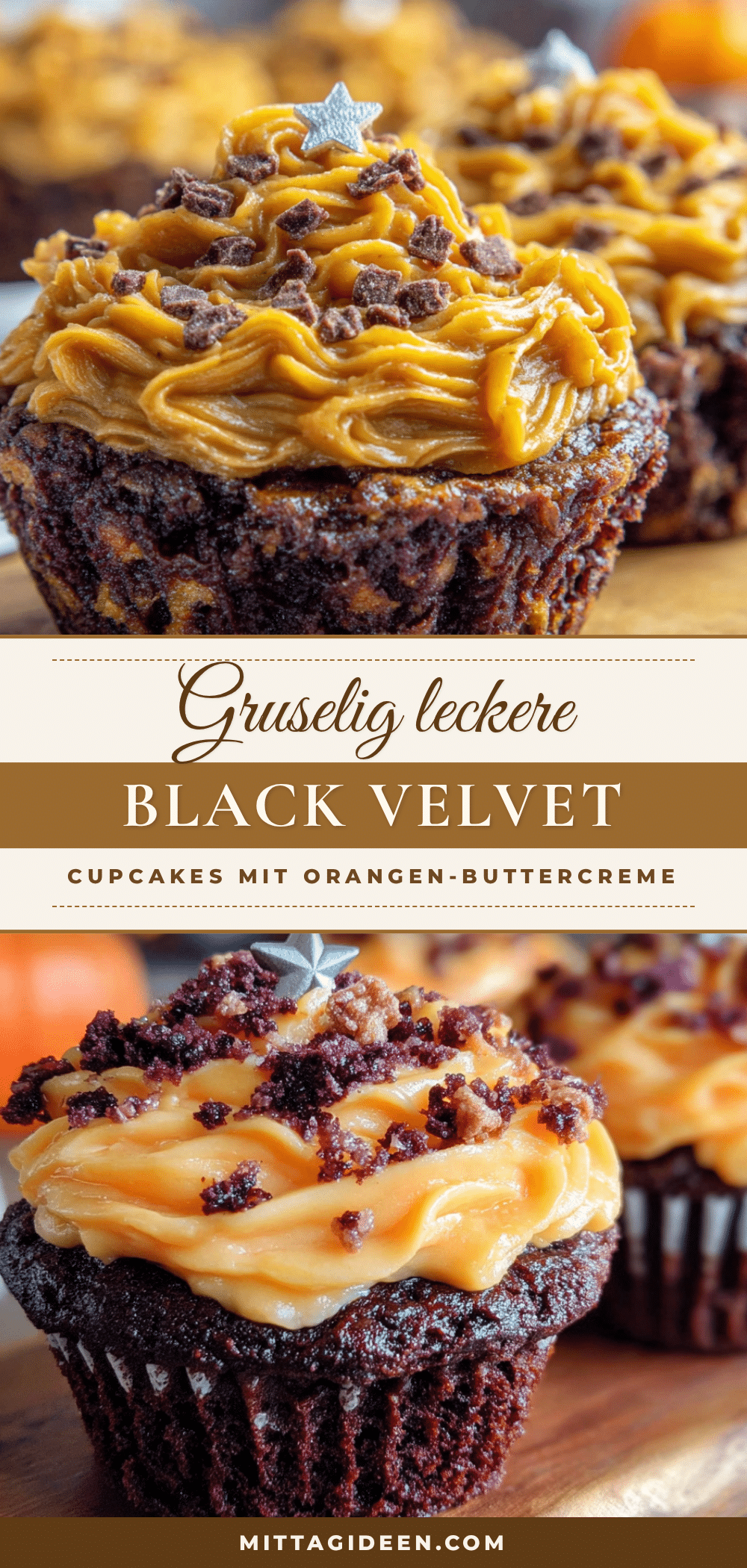 Halloween Cupcakes mit Orangen-Buttercreme recipe