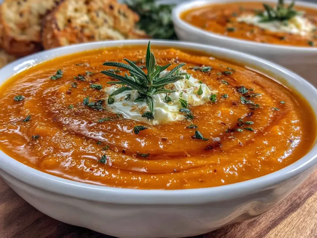 Kürbissuppe mit knusprigem Salbei - featured image