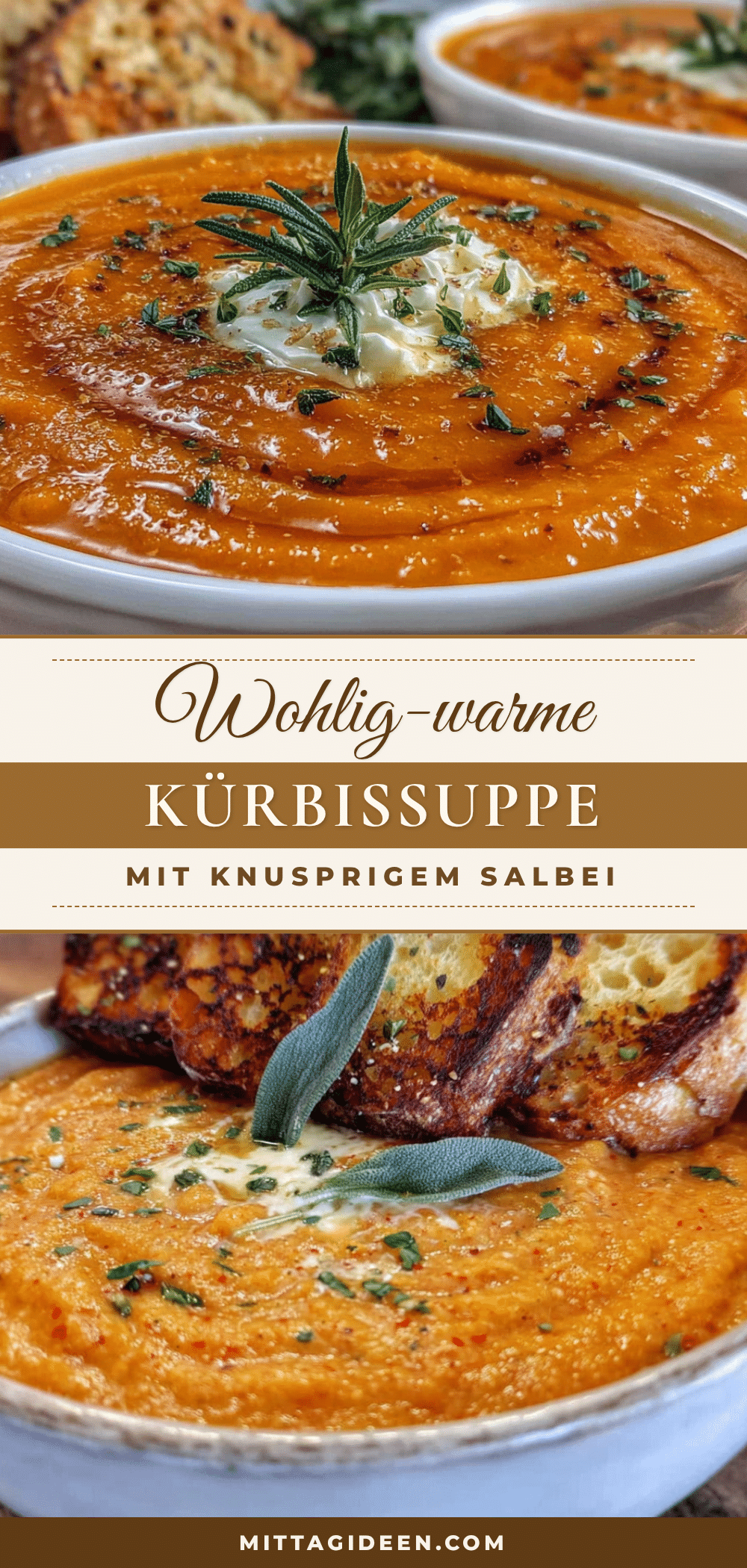 Kürbissuppe mit knusprigem Salbei recipe